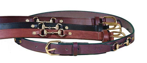 Cinturón de piel c/filetes Tory Leather Co.