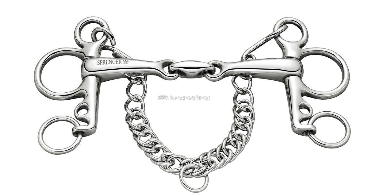 Bocado Pelham Pata Corta doble articulado HS T.12.5cm