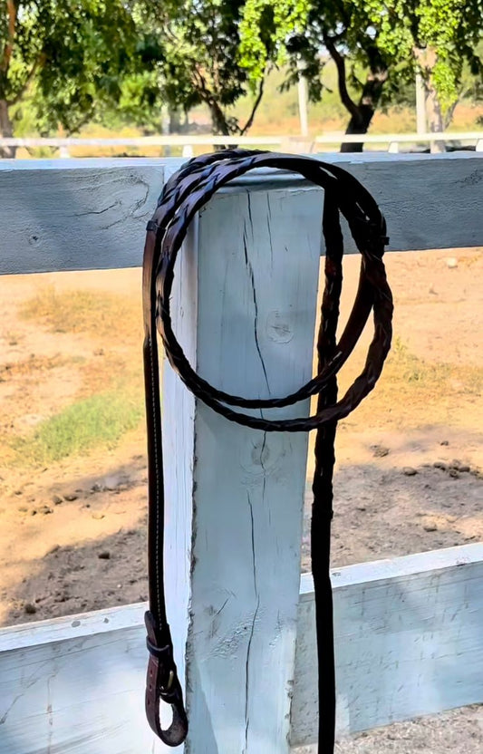 Rienda trenzada café